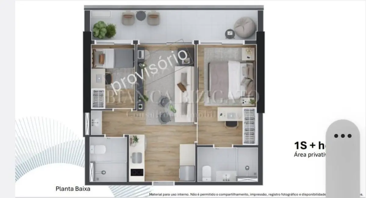 Foto 9 de Apartamento com 1 quarto à venda, 24m2 em Batel, Curitiba - PR