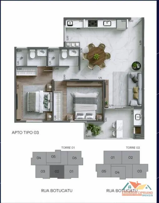 Foto 4 de Apartamento com 2 quartos à venda, 63m2 em Praia das Palmeiras, Caraguatatuba - SP