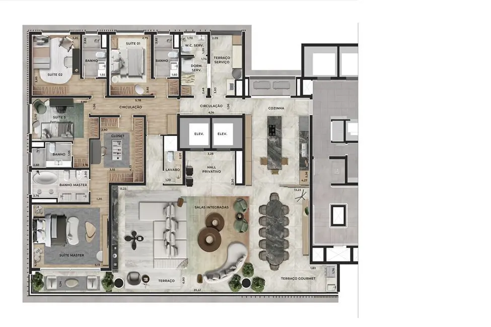 Apartamento com 4 quartos à venda, 301m2 em Indianópolis, São Paulo - SP - imagem 5 Foto 5 de Apartamento com 4 quartos à venda, 301m2 em Indianópolis, São Paulo - SP