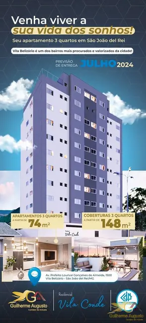 Foto 1 de Apartamento com 3 quartos à venda e para alugar, 74148m2 em Vila Belizário, Sao Joao Del Rei - MG