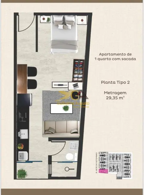 Foto 4 de Loft / Flat com 1 quarto à venda, 29m2 em Matozinhos, Sao Joao Del Rei - MG