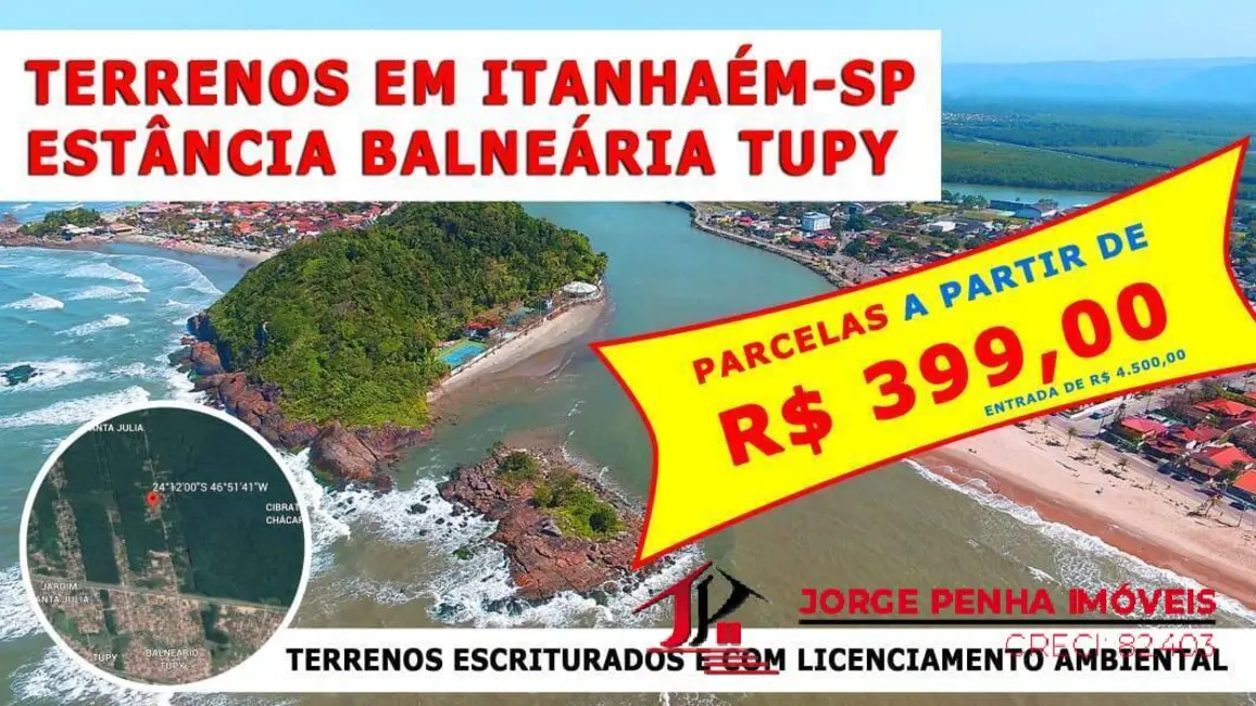 Foto 1 de Terreno / Lote à venda, 125m2 em Itanhaem - SP