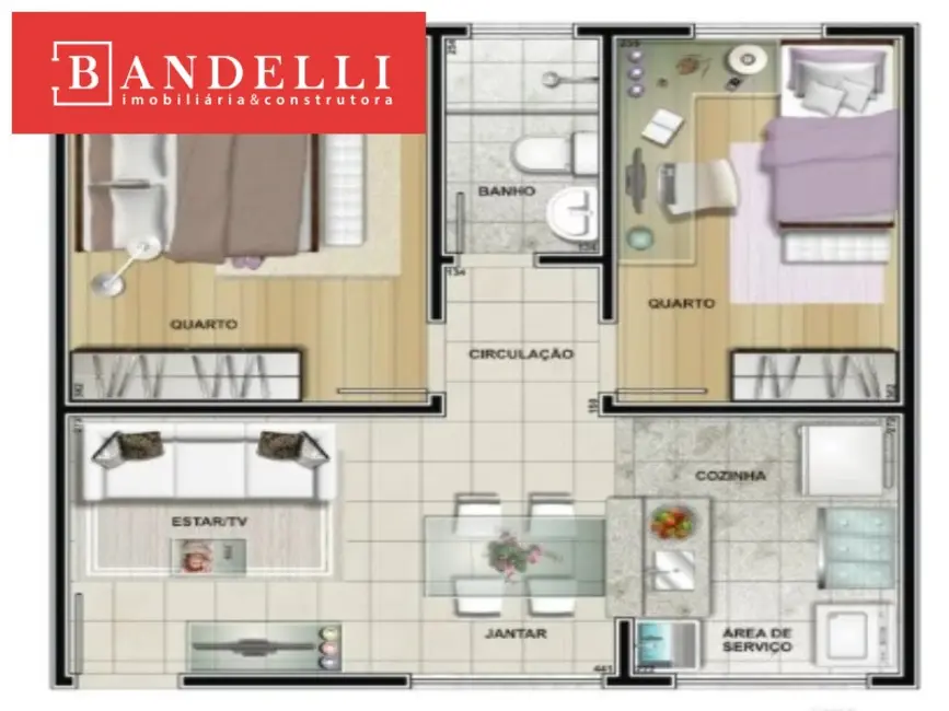 Foto 8 de Apartamento com 2 quartos à venda, 44m2 em Vila Xavier (Vila Xavier), Araraquara - SP