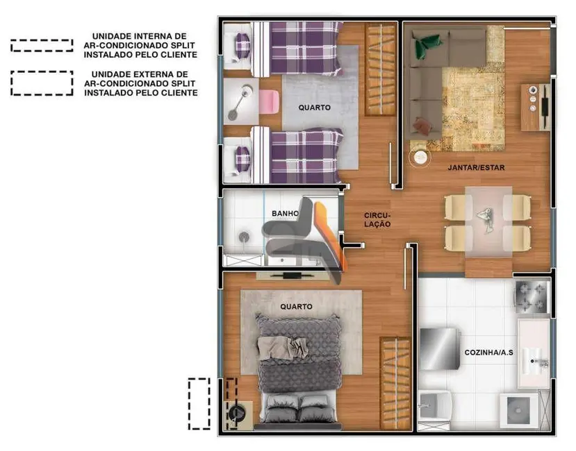 Foto 1 de Apartamento com 2 quartos à venda, 40m2 em Olaria, Salto - SP
