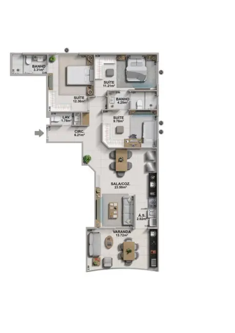 Foto 8 de Apartamento com 3 quartos à venda, 98m2 em Recreio dos Bandeirantes, Rio De Janeiro - RJ