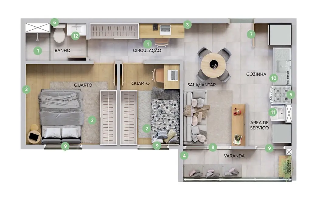 Apartamento com 2 quartos à venda, 40m2 em da Luz, Nova Iguacu - RJ - imagem 5 Foto 5 de Apartamento com 2 quartos à venda, 40m2 em da Luz, Nova Iguacu - RJ