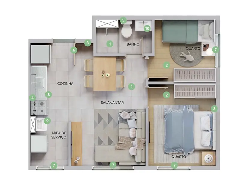 Apartamento com 2 quartos à venda, 40m2 em da Luz, Nova Iguacu - RJ - imagem 4 Foto 4 de Apartamento com 2 quartos à venda, 40m2 em da Luz, Nova Iguacu - RJ