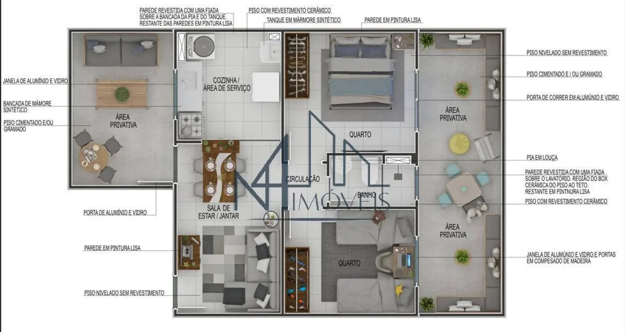 Foto 5 de Apartamento com 2 quartos à venda em Papillon Park - Complemento, Aparecida De Goiania - GO
