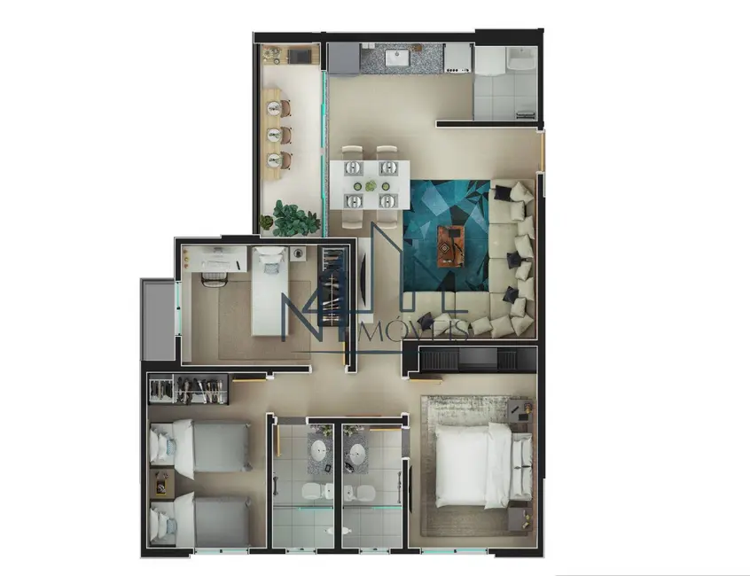 Foto 4 de Apartamento com 3 quartos à venda em Parque Oeste Industrial, Goiania - GO