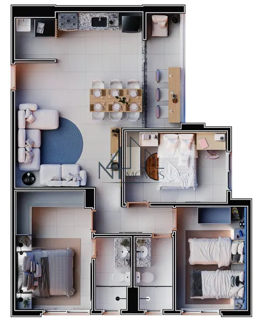 Apartamento com 3 quartos à venda em Parque Oeste Industrial, Goiania - GO - imagem 4 Foto 4 de Apartamento com 3 quartos à venda em Parque Oeste Industrial, Goiania - GO