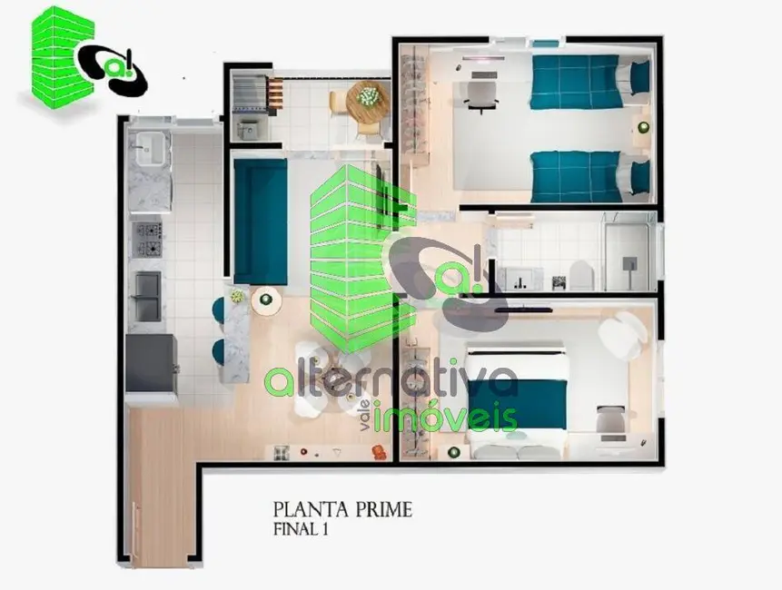 Foto 7 de Apartamento com 1 quarto à venda, 35m2 em Pindamonhangaba - SP