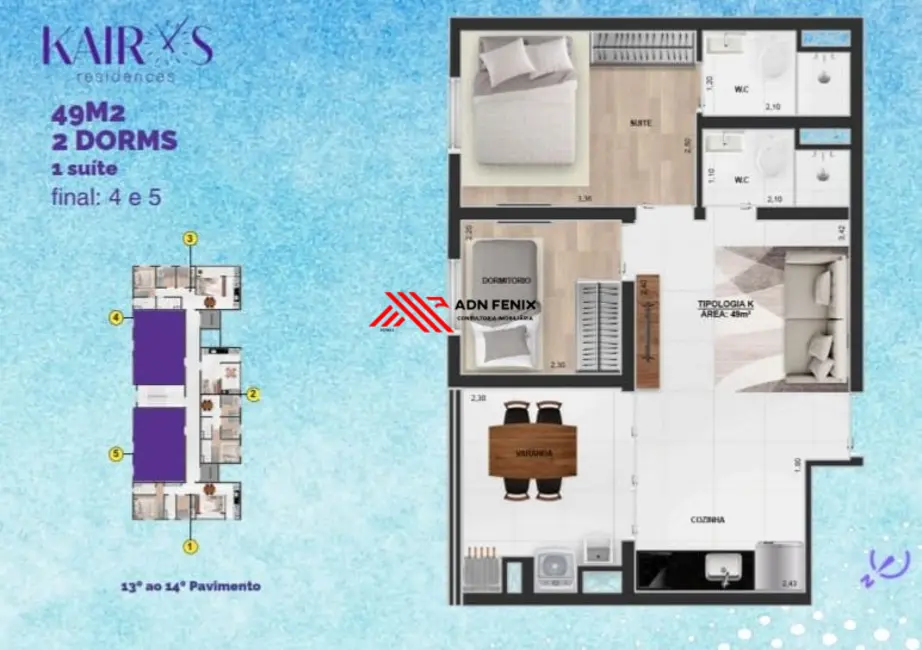 Foto 2 de Apartamento com 2 quartos à venda, 55m2 em Vila Rosália, Guarulhos - SP