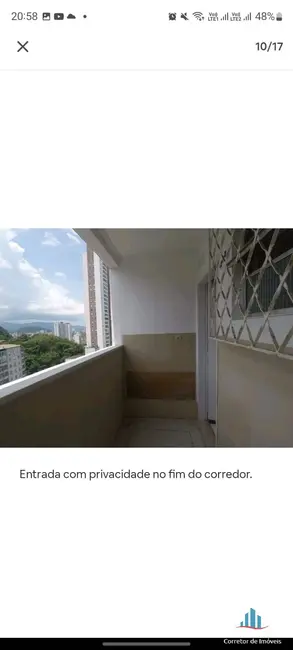 Foto 9 de Apartamento com 1 quarto para alugar, 39m2 em José Menino, Santos - SP