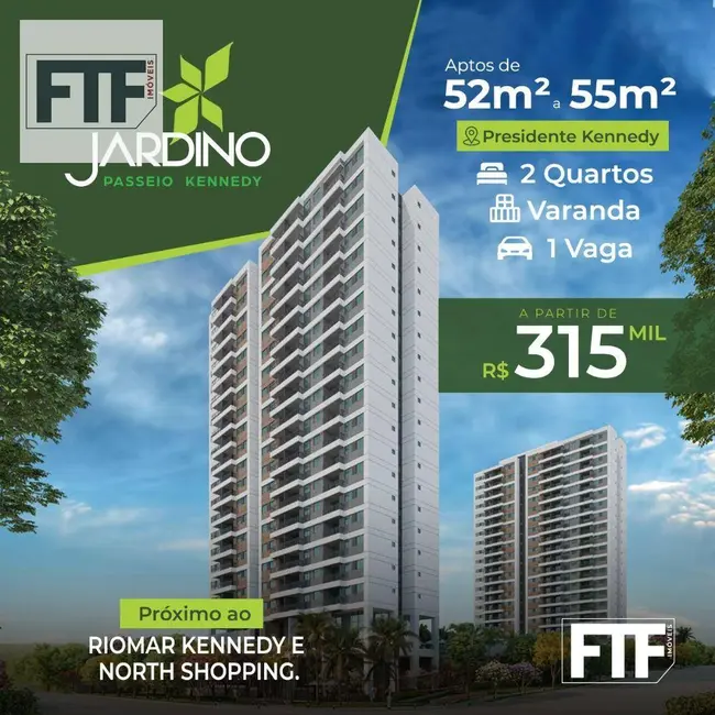 Foto 1 de Apartamento com 2 quartos à venda, 53m2 em Presidente Kennedy, Fortaleza - CE