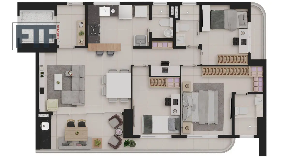 Foto 2 de Apartamento com 3 quartos à venda, 90m2 em Aldeota, Fortaleza - CE