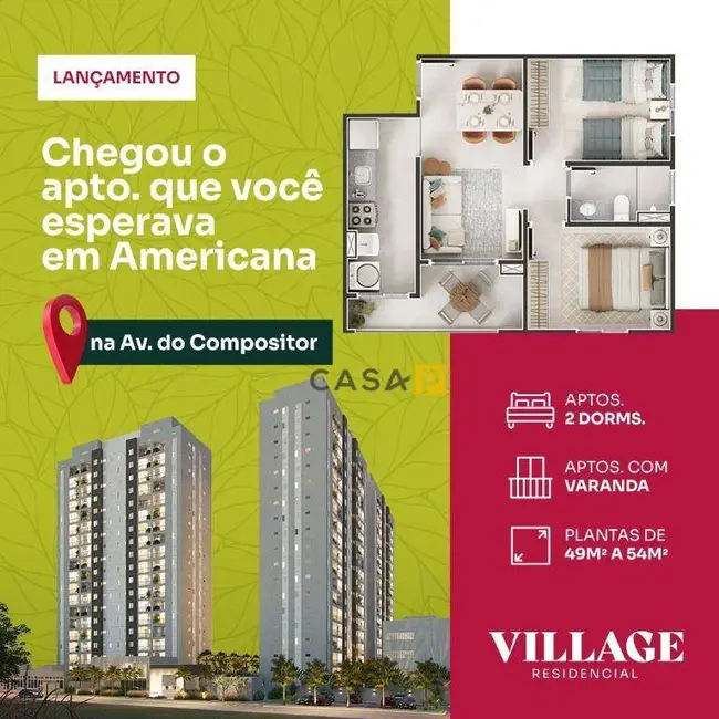 Foto 5 de Apartamento com 2 quartos à venda, 49m2 em Parque Residencial Jaguari, Americana - SP