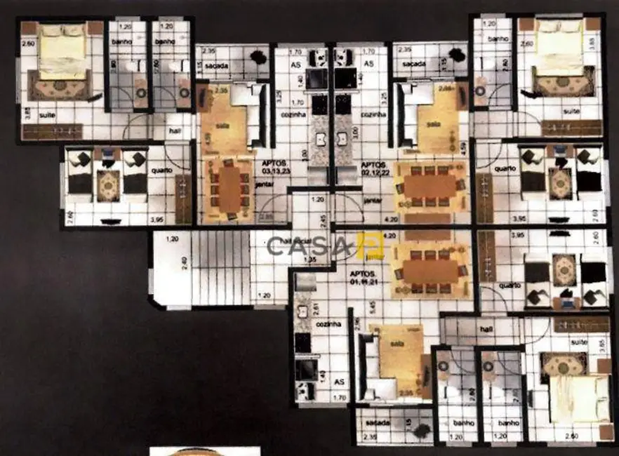 Foto 2 de Apartamento com 2 quartos à venda, 63m2 em Vila Santa Maria, Americana - SP