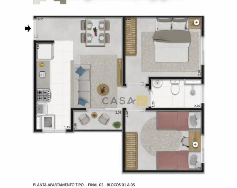 Apartamento com 2 quartos à venda, 41m2 em Bosque dos Cedros, Nova Odessa - SP - imagem 2 Foto 2 de Apartamento com 2 quartos à venda, 41m2 em Bosque dos Cedros, Nova Odessa - SP