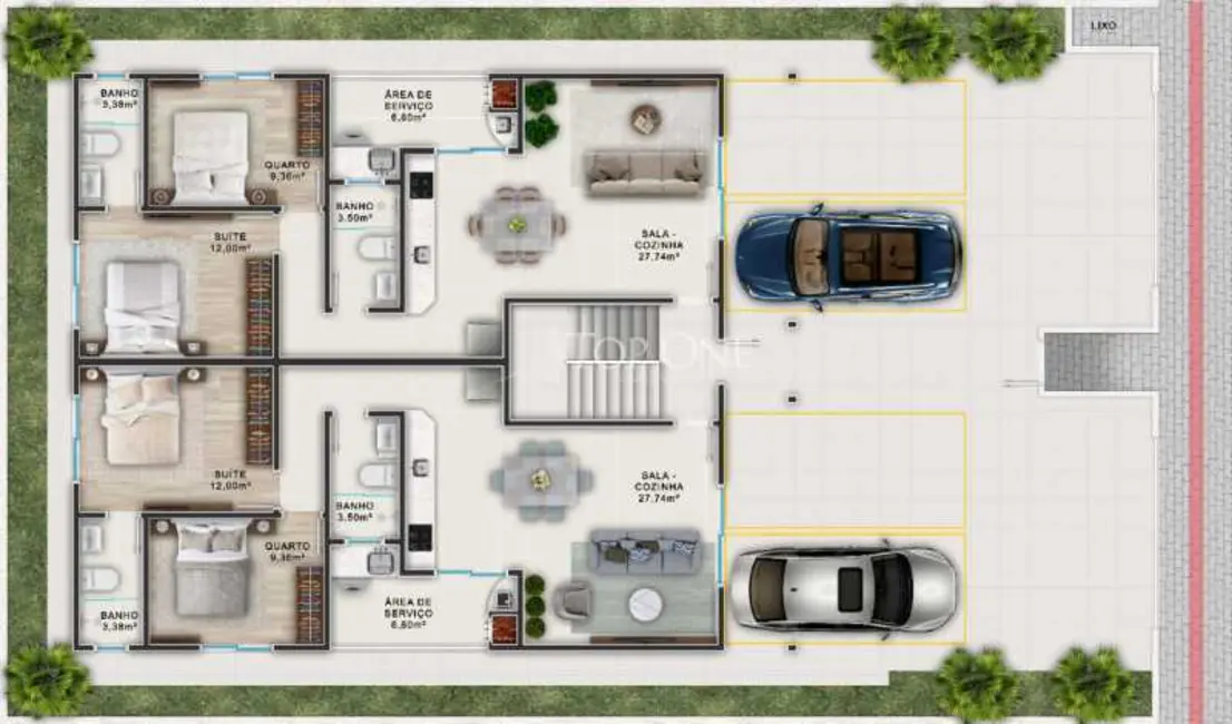 Foto 2 de Apartamento com 2 quartos à venda, 74m2 em Palhoca - SC