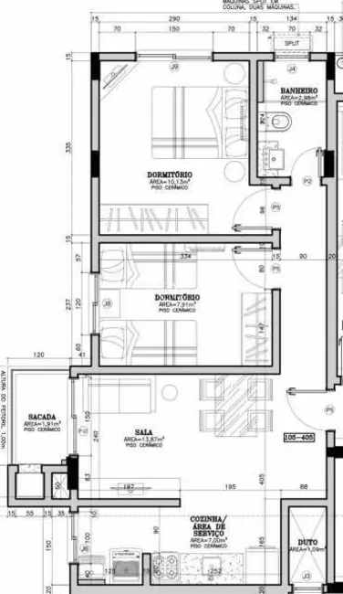 Foto 9 de Apartamento com 2 quartos à venda, 53m2 em Palhoca - SC
