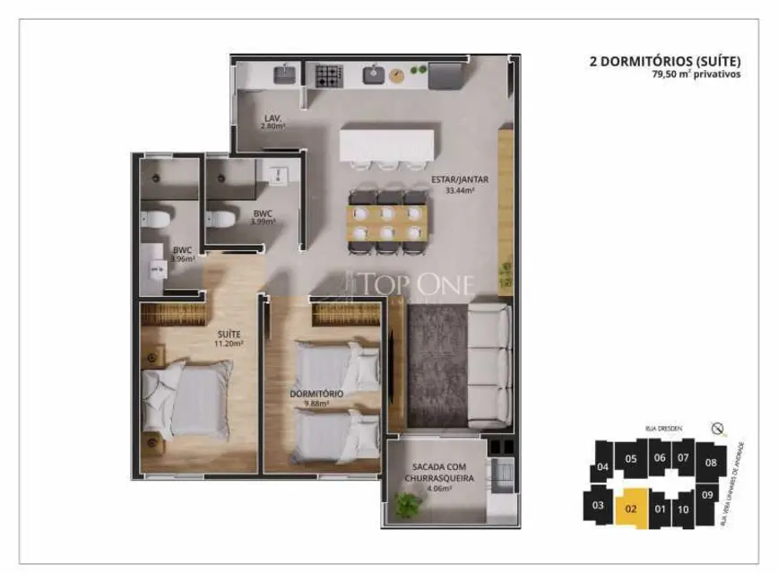 Foto 9 de Apartamento com 2 quartos à venda, 80m2 em Florianopolis - SC