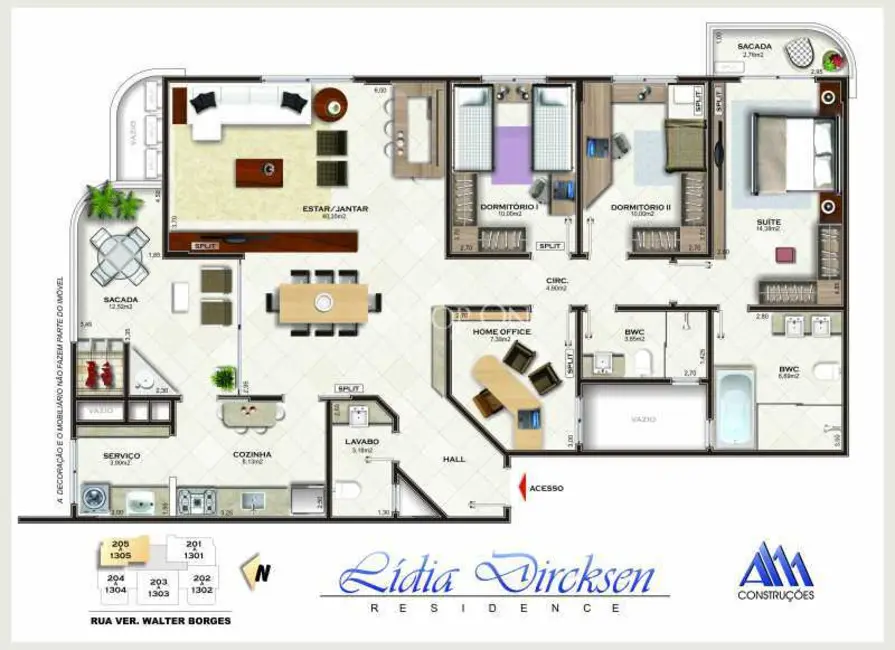 Foto 3 de Apartamento com 3 quartos à venda, 150m2 em Sao Jose - SC
