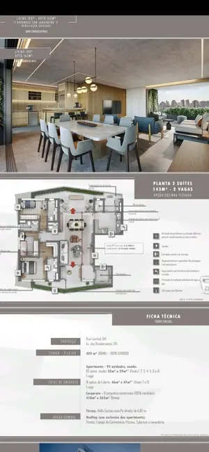 Apartamento com 3 quartos à venda, 143m2 em Vila Olímpia, São Paulo - SP - imagem 4 Foto 4 de Apartamento com 3 quartos à venda, 143m2 em Vila Olímpia, São Paulo - SP