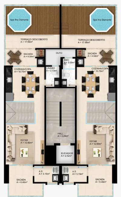 Foto 8 de Apartamento com 2 quartos à venda, 69m2 em Governador Celso Ramos - SC