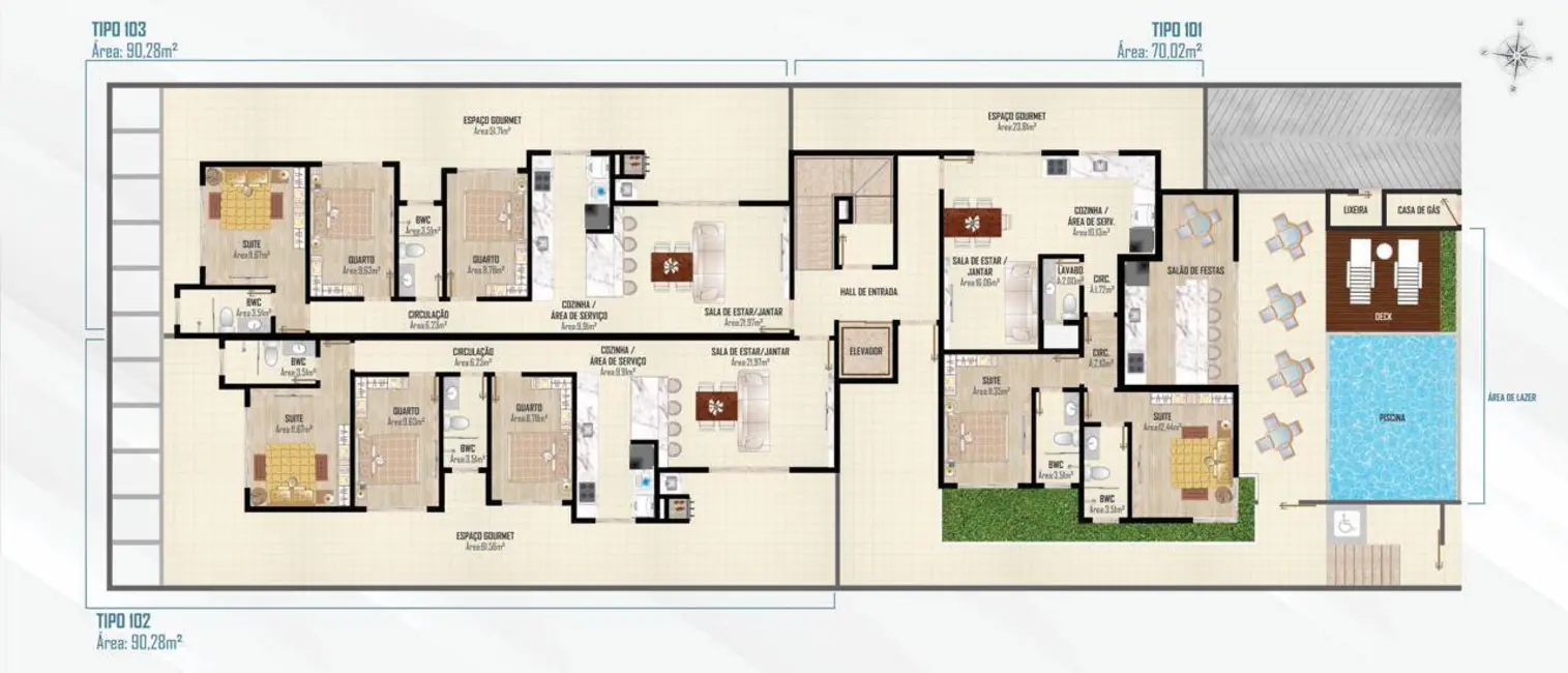 Foto 5 de Apartamento com 3 quartos à venda, 131m2 em Governador Celso Ramos - SC