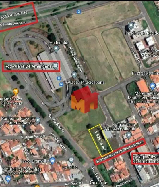 Foto 1 de Terreno / Lote à venda, 1525m2 em Campo Limpo, Americana - SP