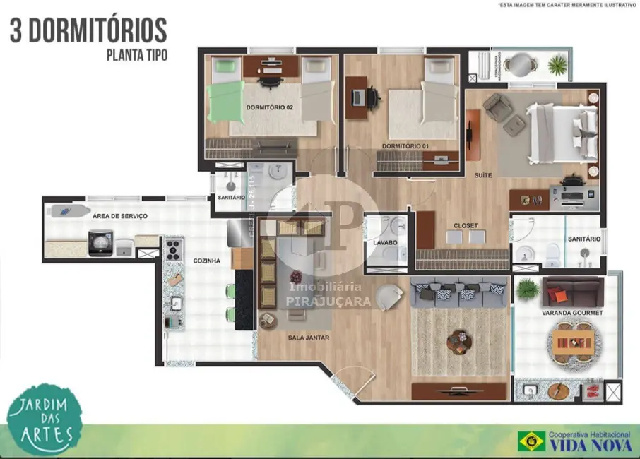 Foto 7 de Apartamento com 3 quartos à venda, 125m2 em Vila Bonfim, Embu Das Artes - SP