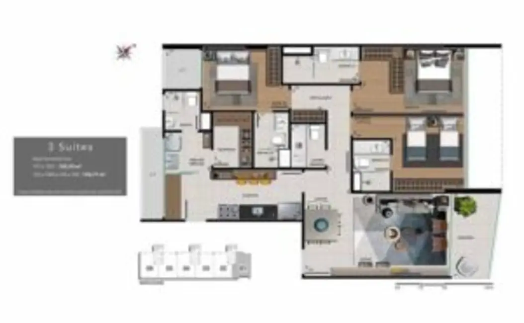 Foto 2 de Apartamento com 3 quartos à venda, 120m2 em Brasilia - DF