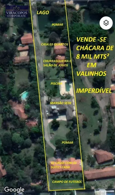 Foto 2 de Chácara com 14 quartos à venda, 8330m2 em Dois Córregos, Valinhos - SP