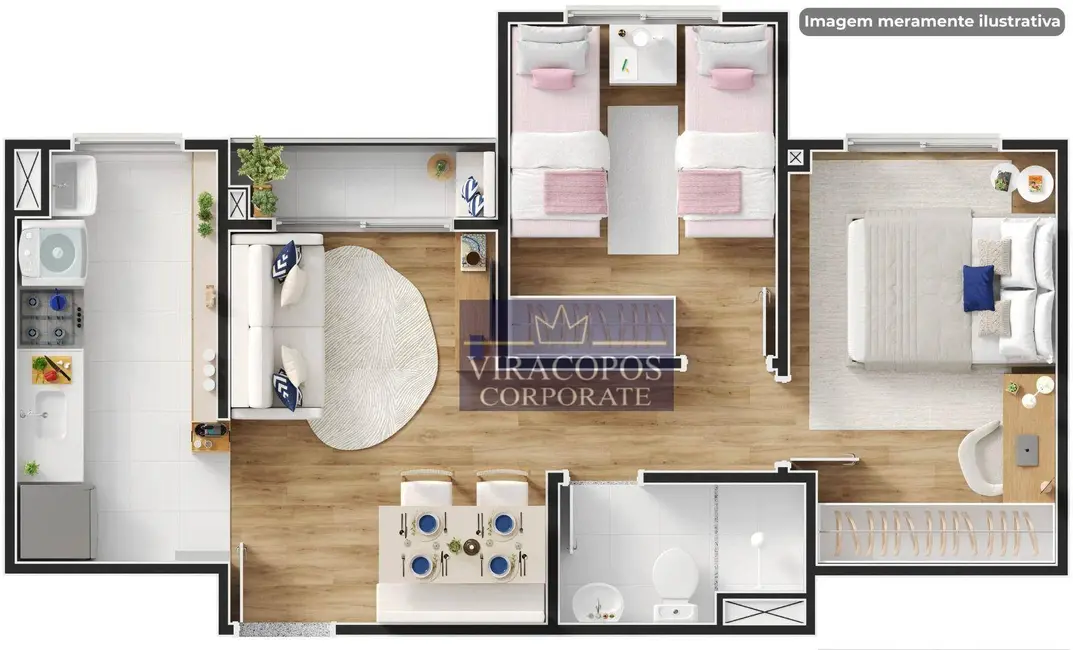 Foto 4 de Apartamento com 2 quartos à venda, 43m2 em Chácara São Domingos, Campinas - SP