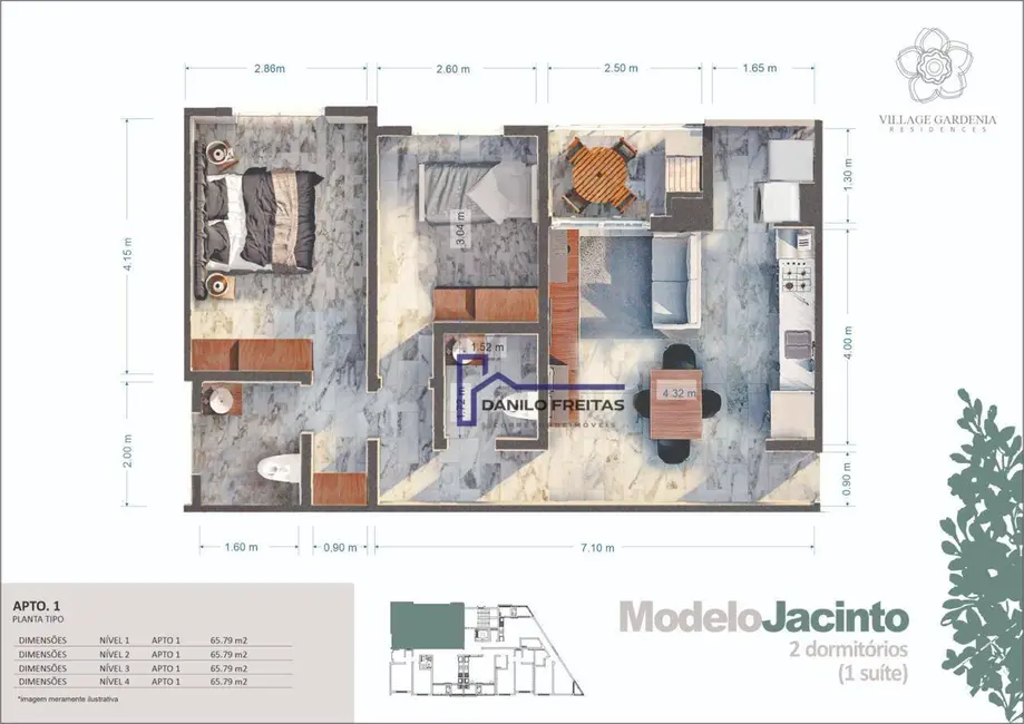 Foto 5 de Apartamento com 2 quartos à venda, 65m2 em Vila Gardênia, Atibaia - SP