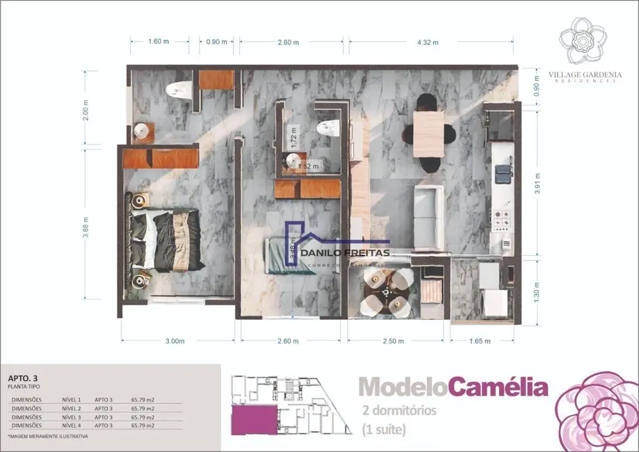 Foto 6 de Apartamento com 2 quartos à venda, 65m2 em Vila Gardênia, Atibaia - SP