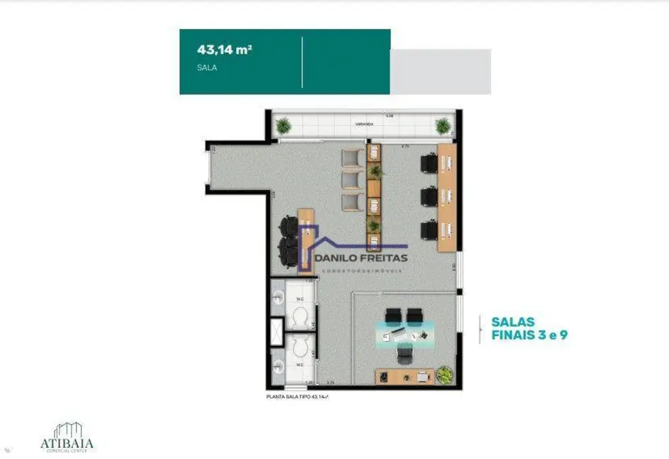 Foto 3 de Sala Comercial à venda, 42m2 em Atibaia Jardim, Atibaia - SP