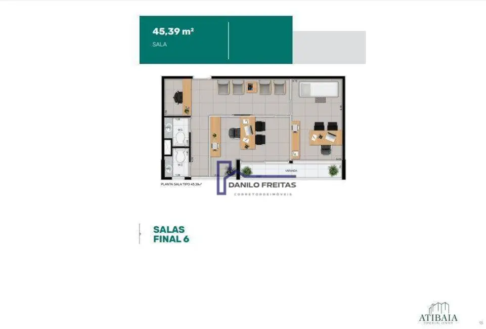 Foto 4 de Sala Comercial à venda, 42m2 em Atibaia Jardim, Atibaia - SP