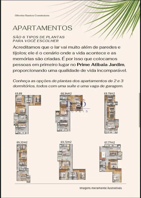 Foto 6 de Apartamento com 2 quartos à venda, 67m2 em Atibaia Jardim, Atibaia - SP