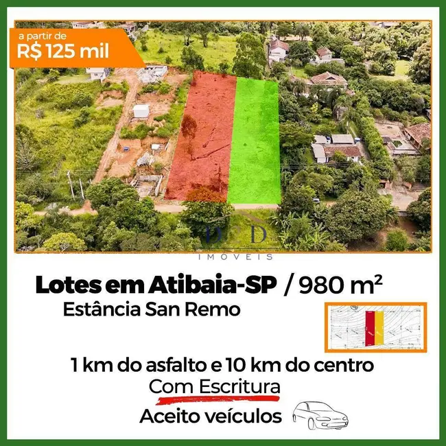 Foto 3 de Terreno / Lote à venda, 980m2 em Vila Petrópolis, Atibaia - SP
