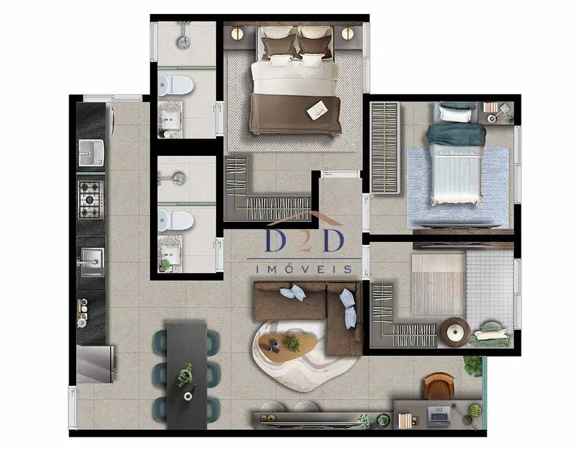 Apartamento com 3 quartos à venda, 69m2 em Atibaia Jardim, Atibaia - SP - imagem 4 Foto 4 de Apartamento com 3 quartos à venda, 69m2 em Atibaia Jardim, Atibaia - SP