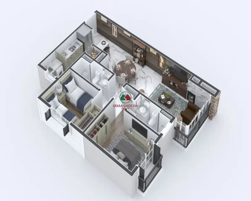 Apartamento com 2 quartos à venda, 68m2 em Centro, Gramado - RS - imagem 2 Foto 2 de Apartamento com 2 quartos à venda, 68m2 em Centro, Gramado - RS