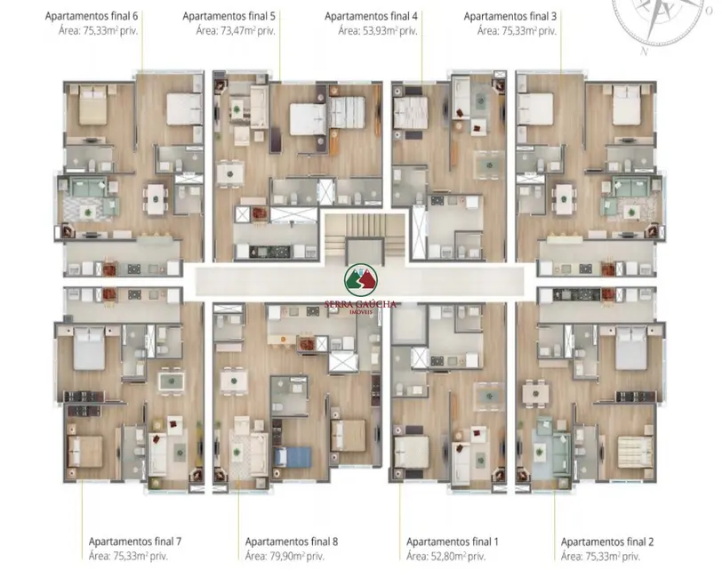 Apartamento com 1 quarto à venda, 53m2 em Gramado - RS - imagem 7 Foto 7 de Apartamento com 1 quarto à venda, 53m2 em Gramado - RS