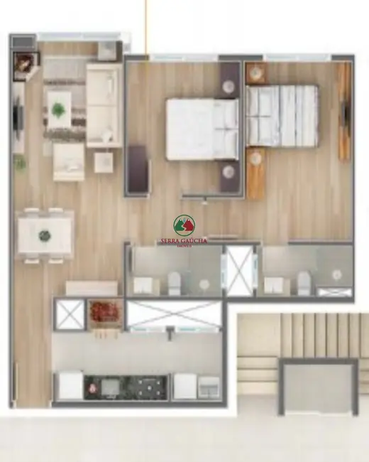 Apartamento com 2 quartos à venda, 73m2 em Gramado - RS - imagem 6 Foto 6 de Apartamento com 2 quartos à venda, 73m2 em Gramado - RS