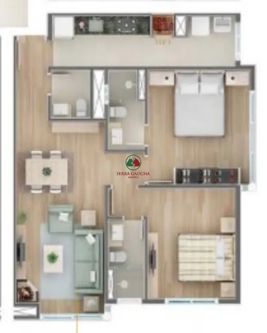 Apartamento com 2 quartos à venda, 75m2 em Gramado - RS - imagem 7 Foto 7 de Apartamento com 2 quartos à venda, 75m2 em Gramado - RS