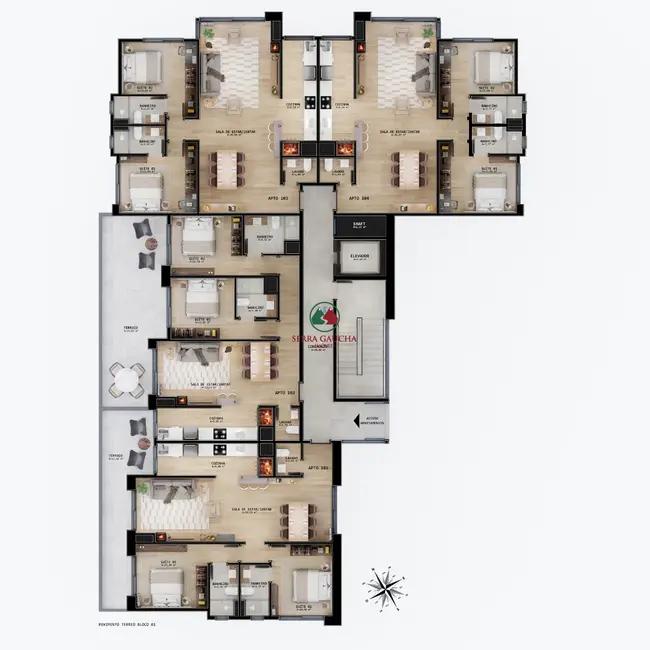 Apartamento com 2 quartos à venda, 86m2 em Gramado - RS - imagem 7 Foto 7 de Apartamento com 2 quartos à venda, 86m2 em Gramado - RS