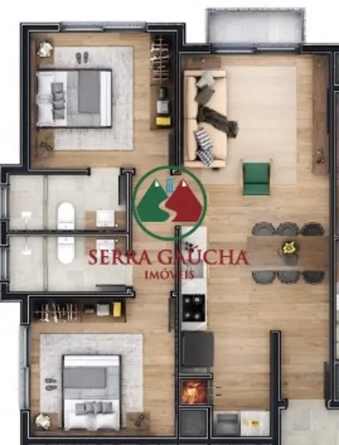 Apartamento com 2 quartos à venda, 70m2 em Gramado - RS - imagem 9 Foto 9 de Apartamento com 2 quartos à venda, 70m2 em Gramado - RS