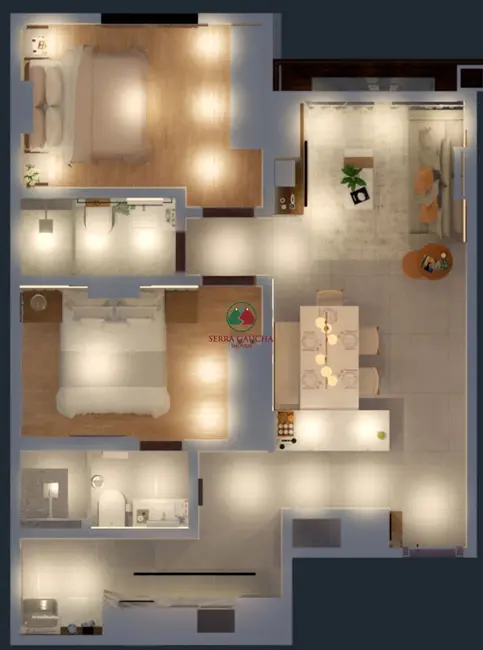 Apartamento com 2 quartos à venda, 57m2 em Gramado - RS - imagem 1 Foto 1 de Apartamento com 2 quartos à venda, 57m2 em Gramado - RS