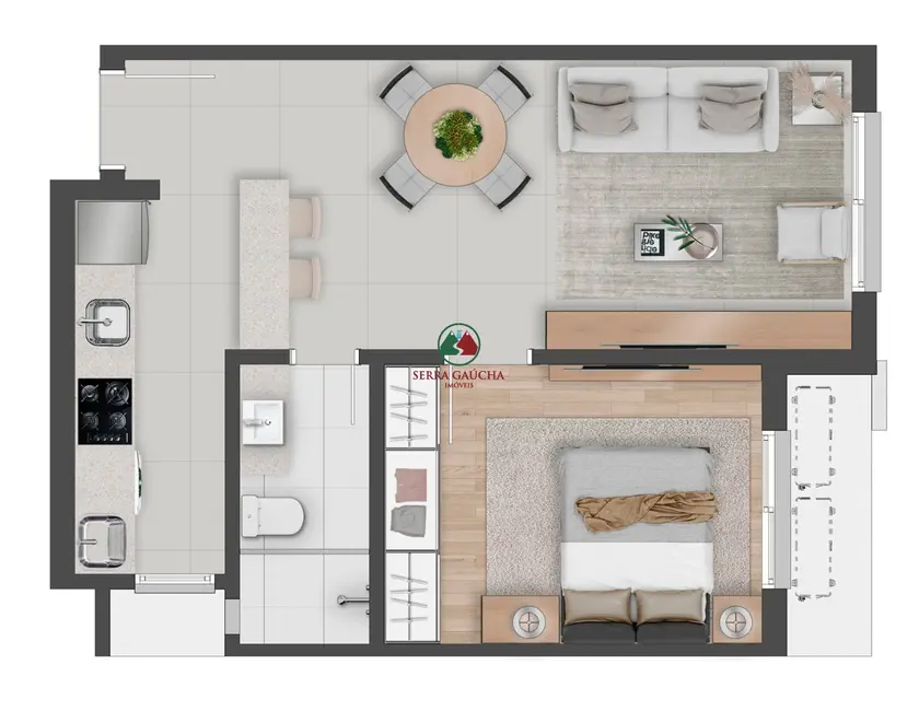 Foto 4 de Apartamento com 1 quarto à venda, 54m2 em Gramado - RS