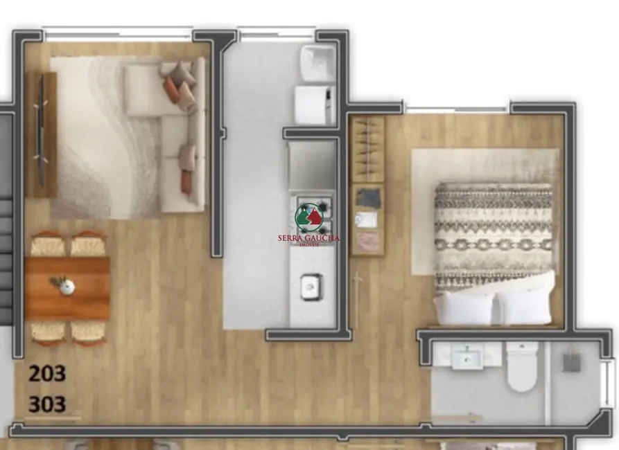 Foto 2 de Apartamento com 1 quarto à venda, 53m2 em Gramado - RS